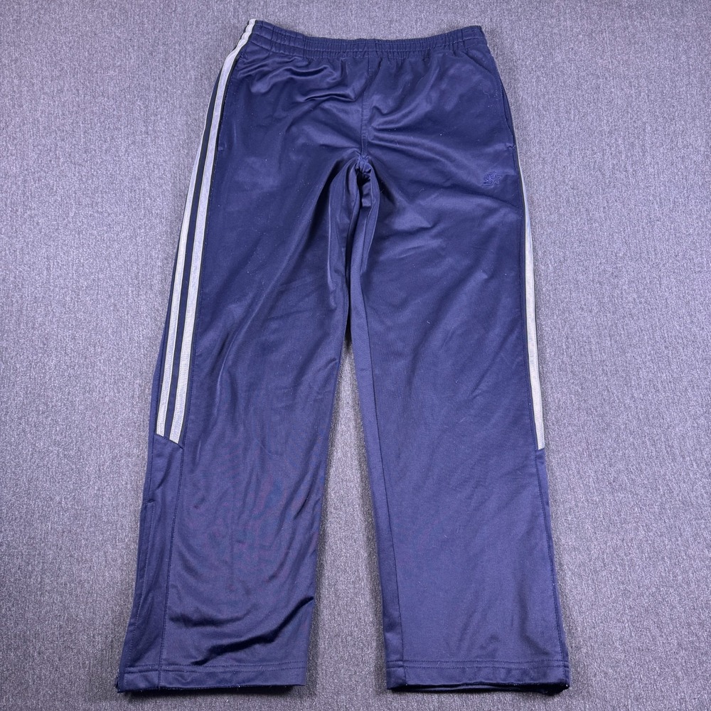 Starter Mens Blue White‎ Striped Waist Band Drawstring Track Pants Size Medium